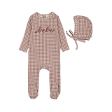 LILETTE GINGHAM BEBE FOOTIE SET (3M-9M)