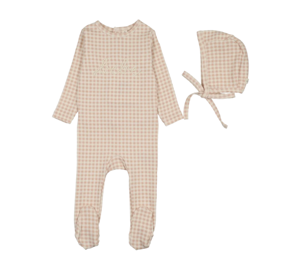 LILETTE GINGHAM BEBE FOOTIE SET (3M-9M)