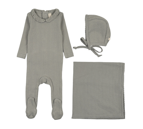 LILETTE CROCHET COLLAR LAYETTE SET (3M-6M)