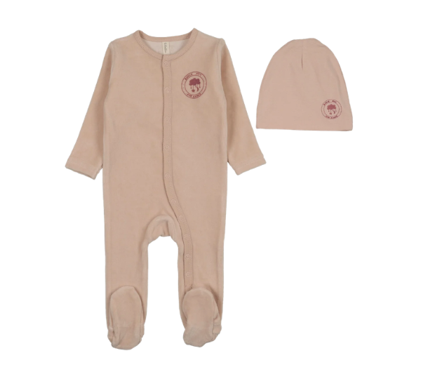 LILETTE VELOUR SNAP DOWN FOOTIE SET (3M-6M)