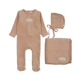 LILETTE VELOUR PATCH LAYETTE SET (3M-6M)