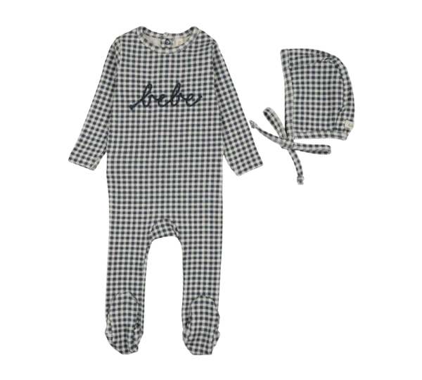 LILETTE GINGHAM BEBE FOOTIE SET (3M-9M)