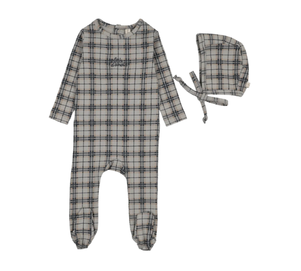 LILETTE TARTAN PRINT FOOTIE SET (3M-9M)