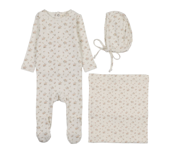 LILETTE GARDEN CLUSTER PRINT LAYETTE SET (3M-6M)