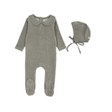 LILETTE VELOUR CREST EMBLEM FOOTIE SET (6M-12M)