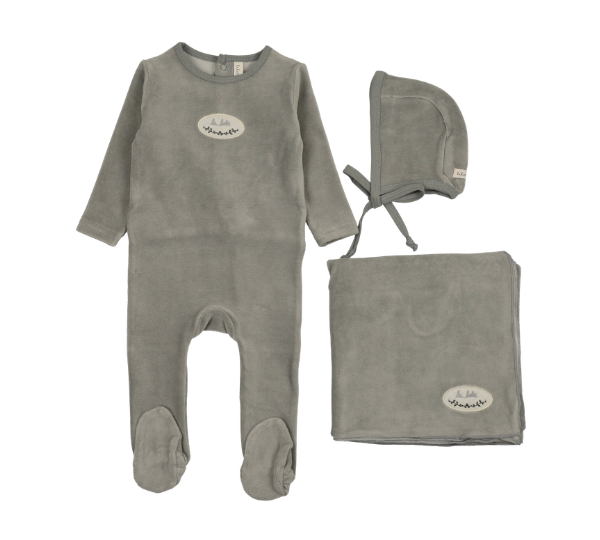 LILETTE VELOUR PATCH LAYETTE SET (3M-6M)