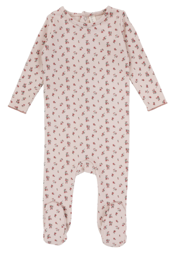 Lilette Vintage Floral Footie - Pink Lilette Vintage Floral Footie - Pink
