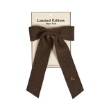 LIMITED EDITION BRUSHED WOOL BOW CHOCOLATE