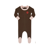 LITTLE PARNI BROWN FOOTIE PAJAMAS (3M-18M)