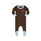 LITTLE PARNI BROWN FOOTIE PAJAMAS (3M-18M)