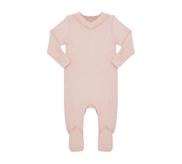 LITTLE PARNI V-NECK FOOTIE PAJAMAS (3M-18M)