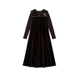 LITTLE PARNI GIRLS VELOUR MAXI DRESS (3-16Y)