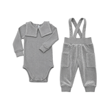 LITTLE PARNI VELOUR OVERALL SET (12M-3Y)
