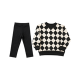 LITTLE PARNI ARGYLE SWEATSHIRT W/LEGGINGS (9M-3Y)