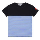 LITTLE PARNI CREWNECK STRIPED BOYS TSHIRT(2-10Y)