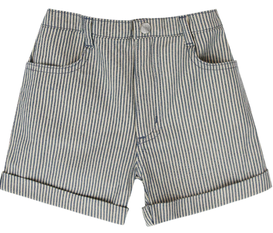 Little Parni Denim Boys Shorts K505 - Blue Striped Little Parni Denim Boys Shorts K505 - Blue Striped