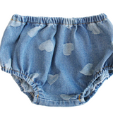 LITTLE PARNI DENIM HEART BLOOMER (12M-3Y)