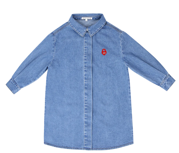 Little Parni Denim Shirtdress K498 - Blue Little Parni Denim Shirtdress K498 - Blue