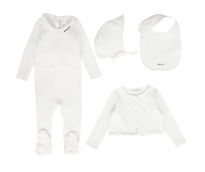 LITTLE PARNI STRETCHIE CARDI & BONNET SET(3M-18M)