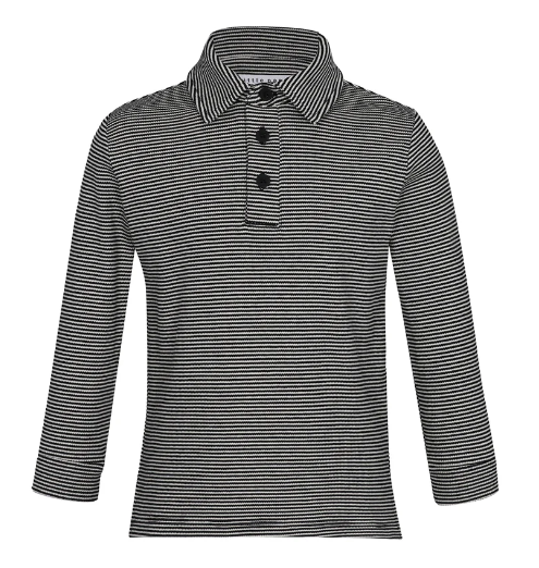 LITTLE PARNI STRIPED COLLAR TSHIRT(3-16Y)