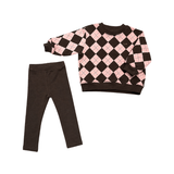 LITTLE PARNI ARGYLE SWEATSHIRT W/LEGGINGS (9M-3Y)