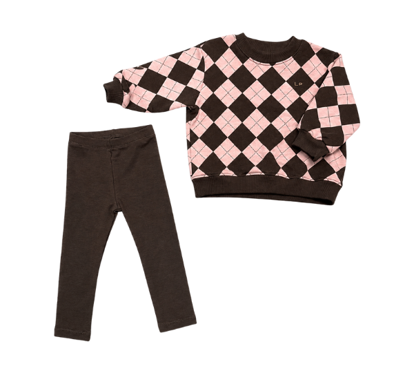 LITTLE PARNI ARGYLE SWEATSHIRT W/LEGGINGS (9M-3Y)