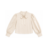 LITTLE TEMPEST TAFFETA TIE CROPPED SHIRT (12-22Y)