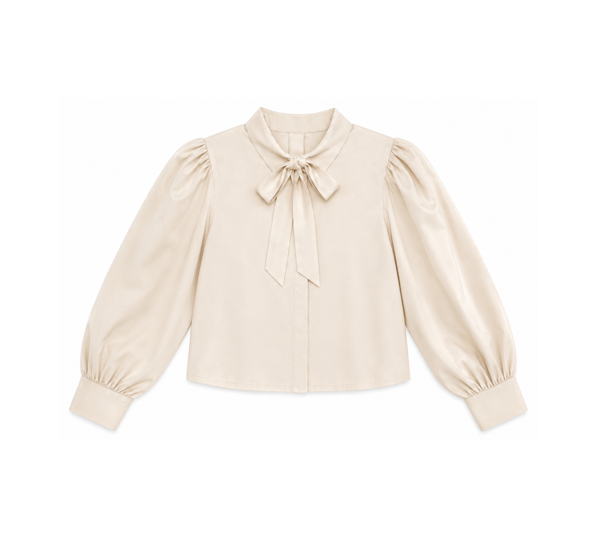 LITTLE TEMPEST TAFFETA TIE CROPPED SHIRT (12-22Y)