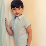 LITTLE TEMPEST BOYS RAMIE EMB COLLAR SHIRT (2-8Y)