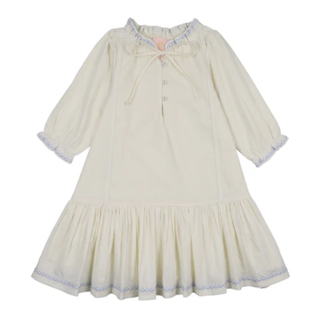 LITTLE TEMPEST GIRLS RAMIE 3/4 SLEEVE DRESS(2-16Y) 5Y / CREAM