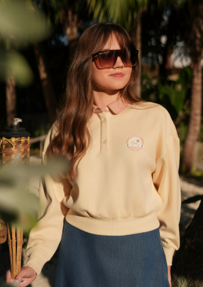 LUNA MAE RAYA COLLAR LOGO SWEATSHIRT (XS-XL) - Klade Children's Boutique