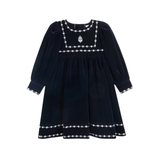 LOOMS EMBROIDERED TRIM DRESS (2-12Y)
