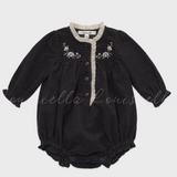 LOUISIELLA NOIR CORDUROY ROMPER (6M-18M)