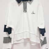 LUNA MAE JUNO COLLAR CROPPED SWEATSHIRT(XS-XL)