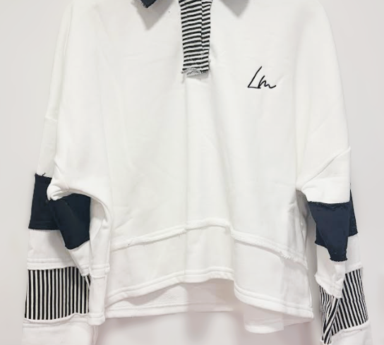 LUNA MAE JUNO COLLAR CROPPED SWEATSHIRT(XS-XL)