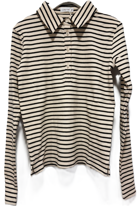 LUNA MAE STRIPED COLLARED TSHIRT(XS-XL)