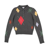 LUNA MAE EMMY ARGYLE SWEATER (XS-XL)
