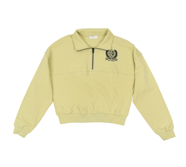 LUNA MAE YARA HALF ZIP EMBLEM SWEATSHIRT(XS-XL)
