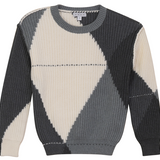 MANN COLOR BLOCK ARGYLE SWEATER(2-16Y)