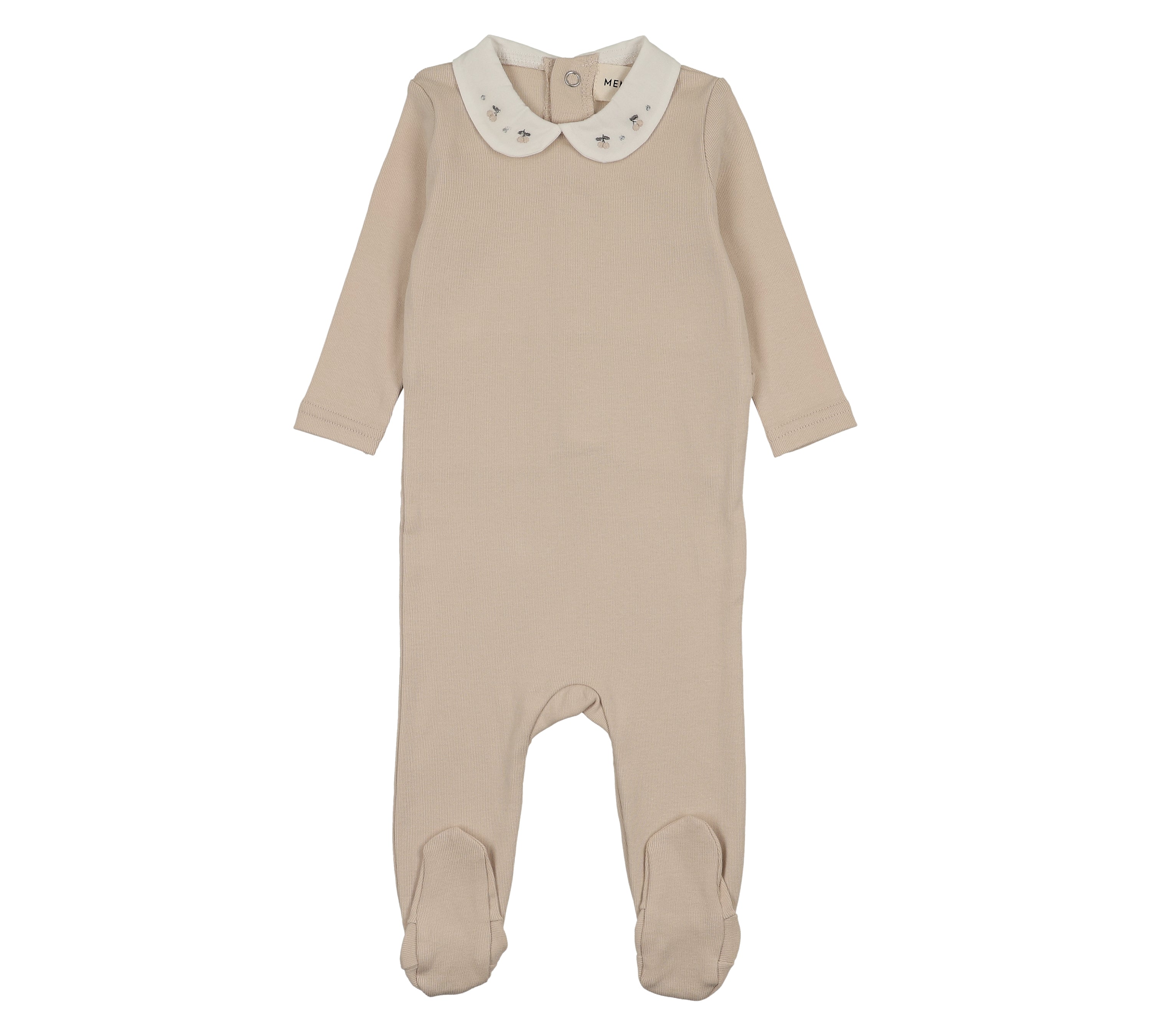 MEMA KNITS EMBROIDERED COLLAR BASE FOOTIE (3M-12M)