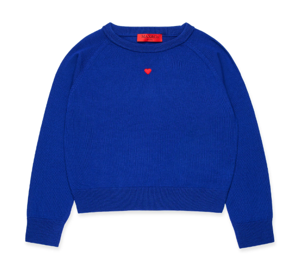 MAX & CO WOOL SWEATER W/HEART EMB(10-16Y)