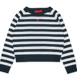 MAX & CO LS STRIPED SWEATER W/HEART EMB(10-16Y)