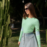 LUNA MAE MEG CLORBLOCK STRIPE TEE (XS-XL) - Klade Children's Boutique