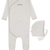 MEMA KNITS AMOUR EMB FOOTIE W/BONNET (3M-6M)