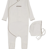MEMA KNITS AMOUR EMB FOOTIE W/BONNET (3M-6M)