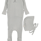 MEMA KNITS EMBROIDERED FOOTIE W/BONNET (1M-6M)