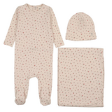 MEMA KNITS FLORAL SNAP BACK FOOTIE 3PC SET(1M-6M)