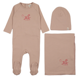 MEMA KNITS HORSE ROCKER FOOTIE 3PC SET (1M-6M)