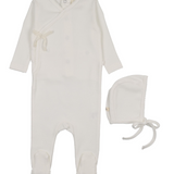 MEMA KNITS POINTELLE FOOTIE W/BONNET (3M-6M)
