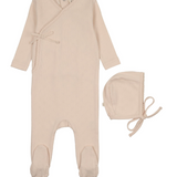 MEMA KNITS POINTELLE FOOTIE W/BONNET (3M-6M)